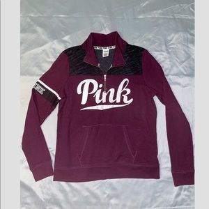 Victoria’s Secret/Pink Women’s maroon quarter zip sweater, size large